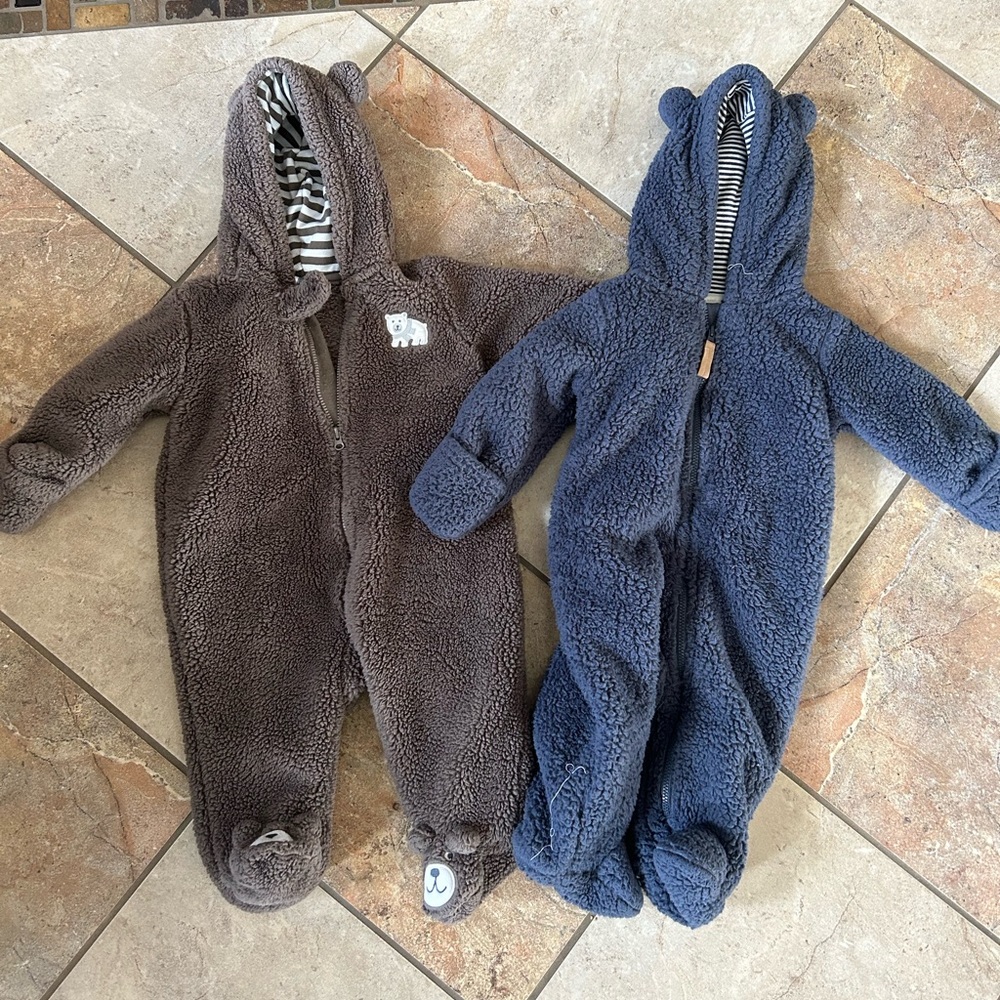 Six month fleece bunting set of two